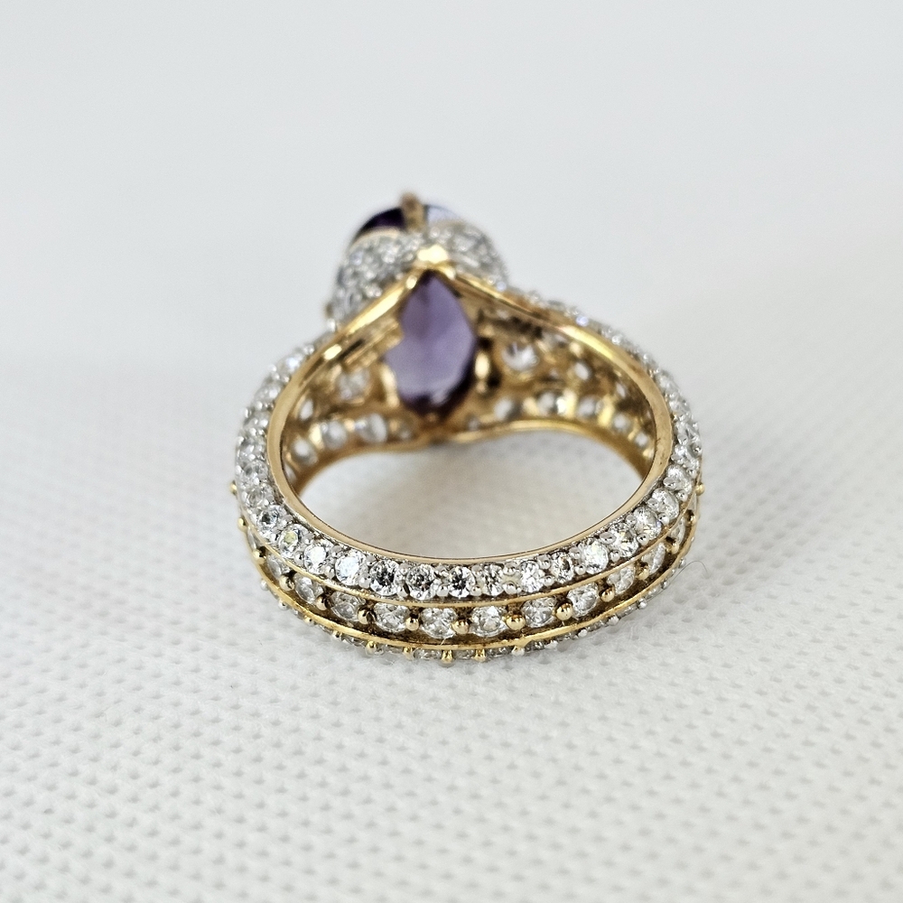 RARE Color Change Sapphire 18k Vermeil Ring Size 6 - Picture 4 of 10